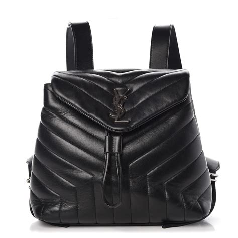 SAINT LAURENT Calfskin Y Quilted Monogram Small Loulou .